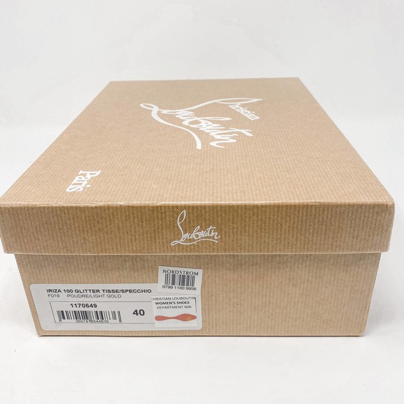 Christian Louboutin Iriza 100 Glitter Tisse Pink Heels EU 40 US 10 - Picture 14 of 15